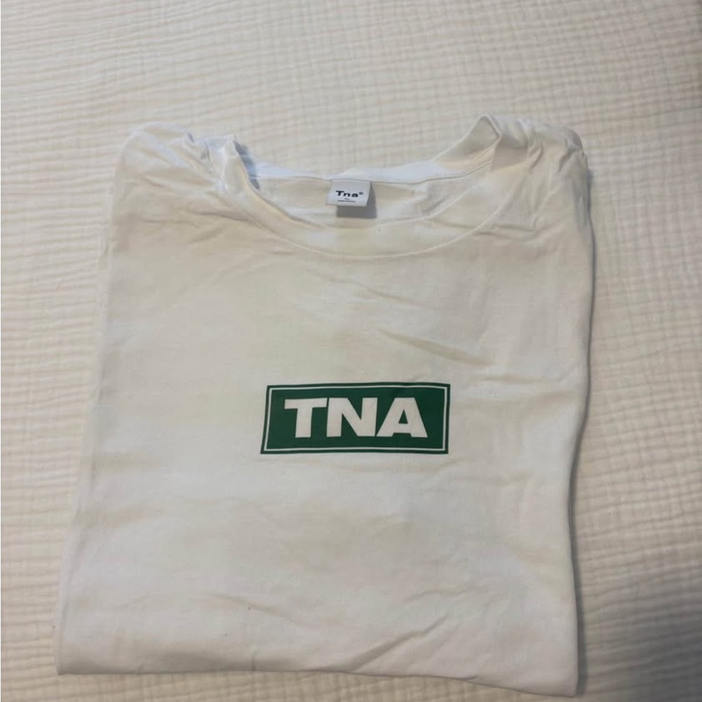 TNA White Tee with Green Logo
